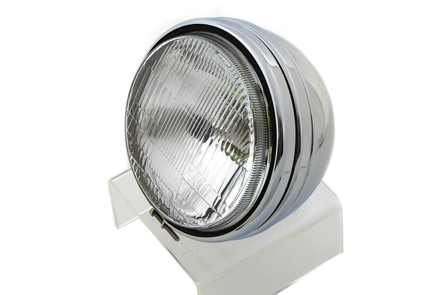 5-3/4 inch Round Stock Type Chrome Headlamp