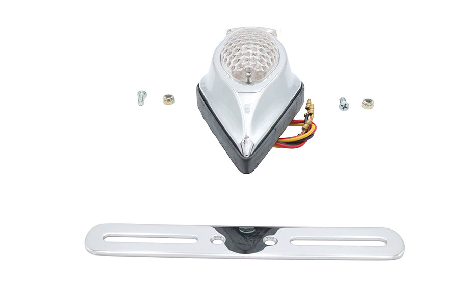 Chrome Teardrop LED Tail Lamp Clear Lens