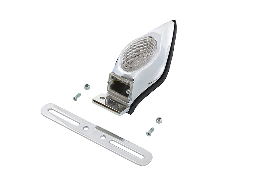 Chrome Teardrop LED Tail Lamp Clear Lens