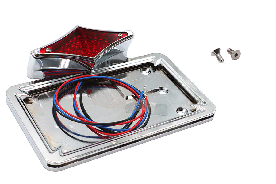 Chrome Diamond LED Tail Lamp License Plate Assembly