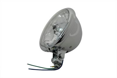 5-3/4 inch Round Clear Faceted Headlamp Assembly