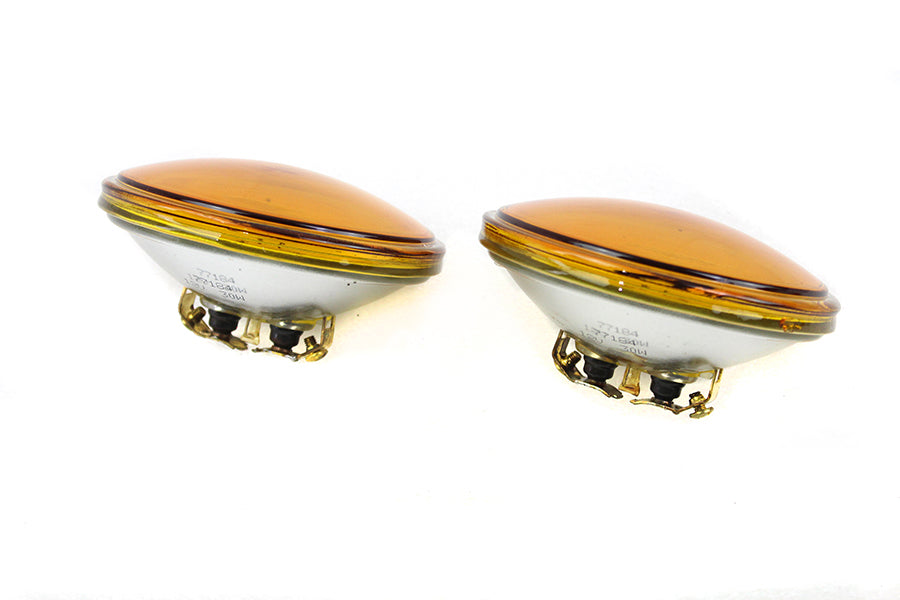 4-1/2 inch Amber Sealed Beam 12 Volt Spotlamp Set