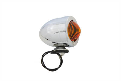 Chrome Bullet Marker Lamp Amber Single Filament