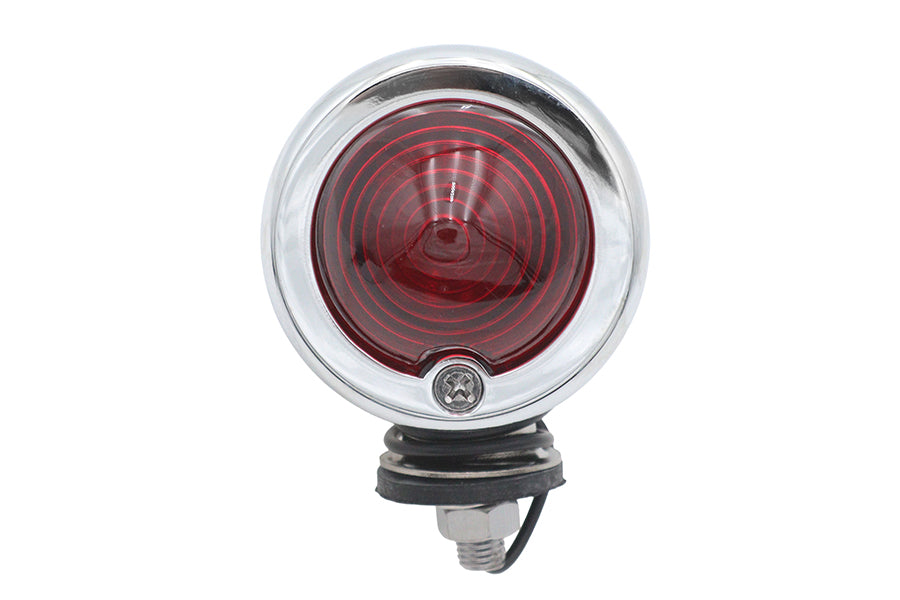 Chrome Bullet Marker Lamp Red Single Filament