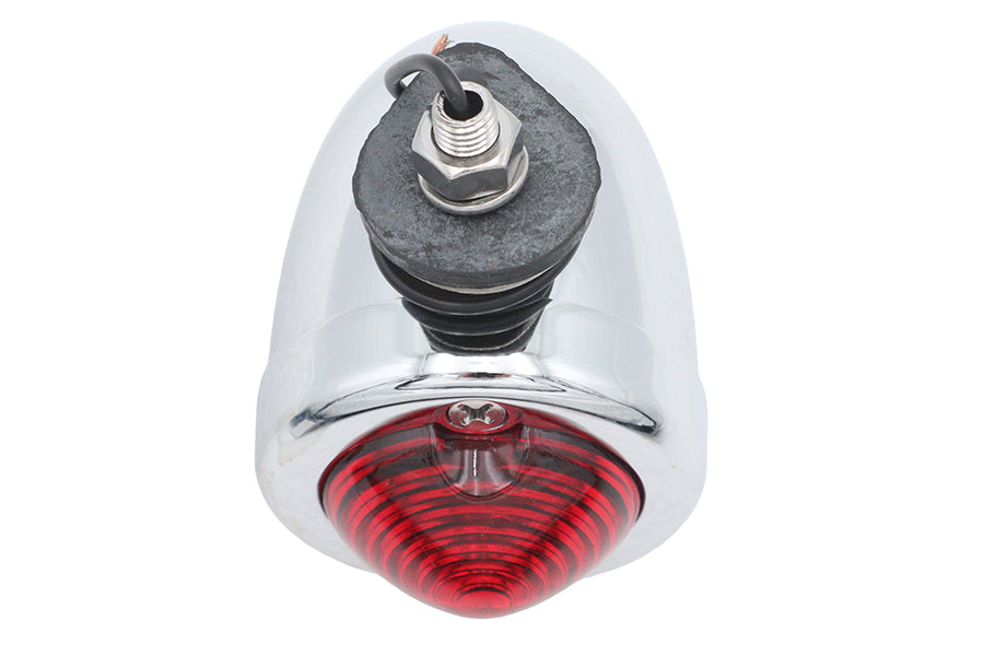 Chrome Bullet Marker Lamp Red Single Filament