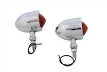 Load image into Gallery viewer, Chrome Red Marker Lamp Set With Single Stem