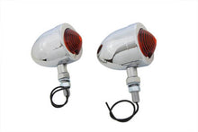 Load image into Gallery viewer, Chrome Red Marker Lamp Set With Single Stem
