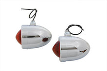Load image into Gallery viewer, Chrome Red Marker Lamp Set With Single Stem