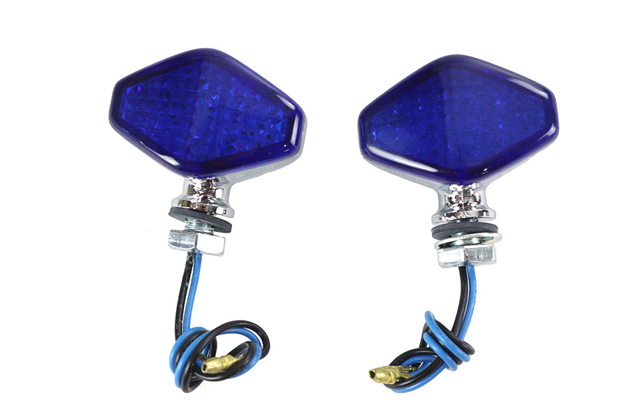 LED Diamond Blue Lens Marker Lamp Set