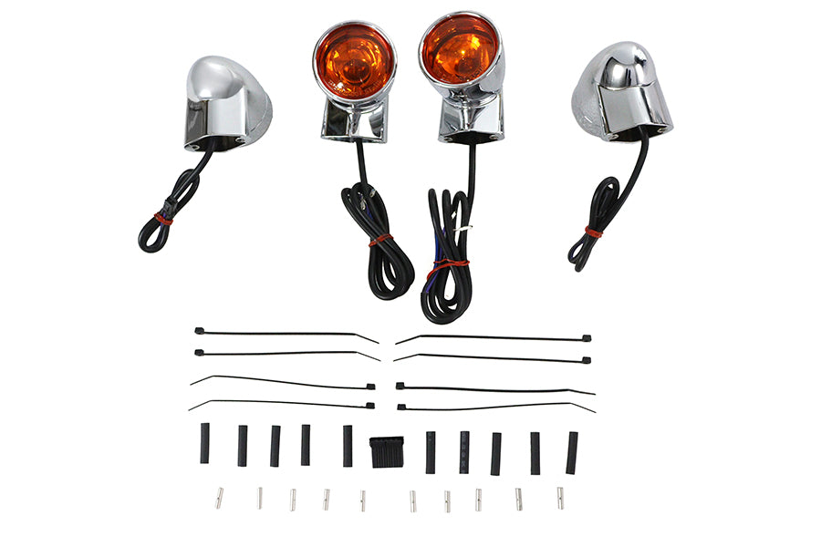 Chrome Amber Lens Turn Signal Kit