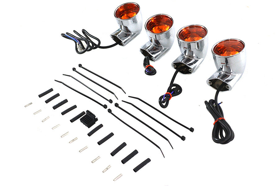 Chrome Amber Lens Turn Signal Kit