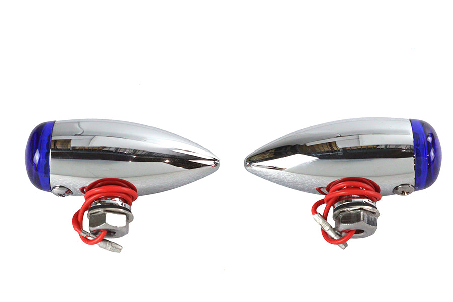 Mini LED Bullet Blue Lens Marker Lamp Set
