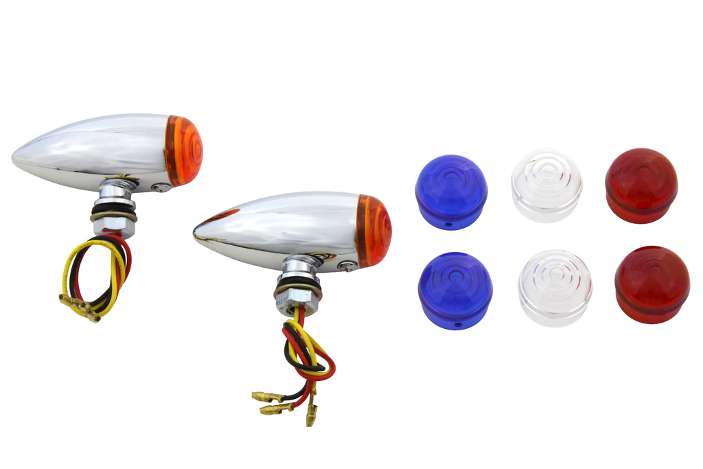 Mini Amber LED Bullet Lens Marker Lamp Set