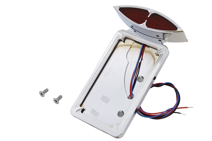 Chrome Billet LED Tail Lamp and License Plate Vertical Side