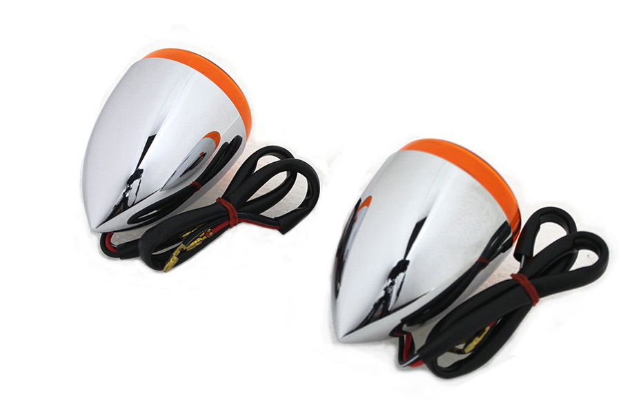 Chrome Torpedo Style Rear Turn Signal Set