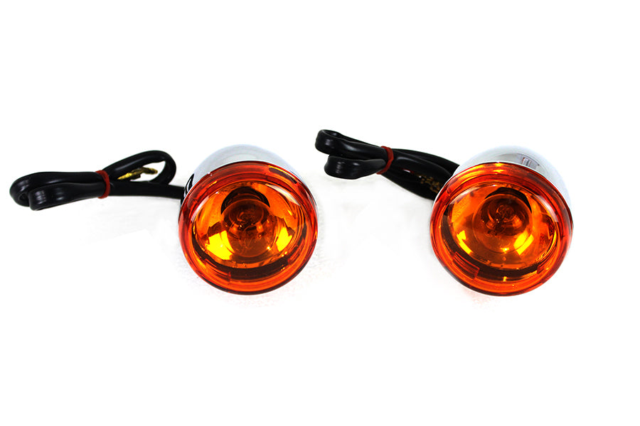 Chrome Torpedo Style Rear Turn Signal Set