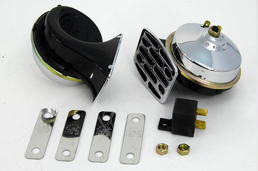 Chrome 12 Volt Twin Horn Set