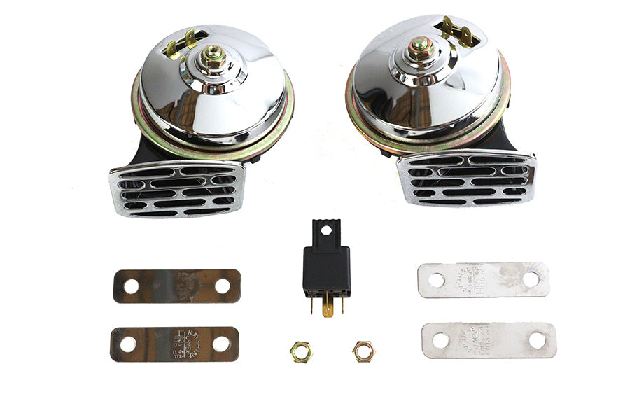 Chrome 12 Volt Twin Horn Set