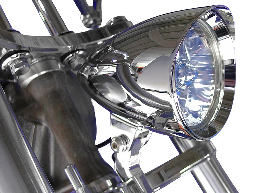 4-1/2 inch Round Chrome Billet Headlamp
