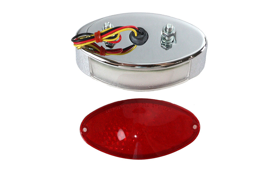 Chrome Cateye Stepped Design Tail Lamp