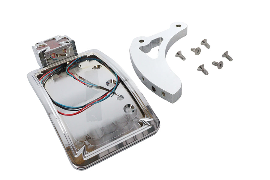 Chrome Curved Maltese Style Tail Lamp Kit