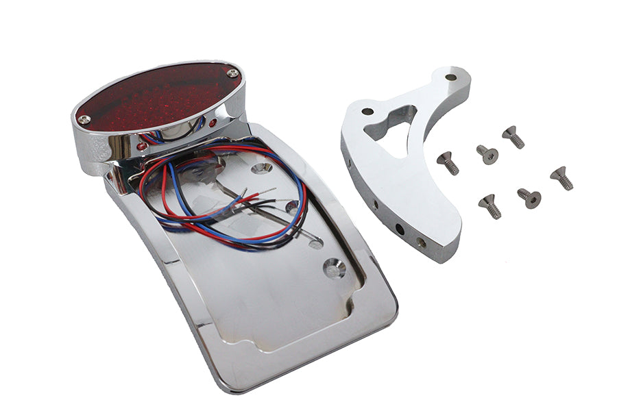 Chrome Curved Cateye Style Tail Lamp Kit