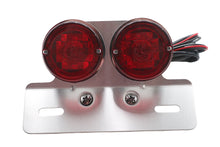 Load image into Gallery viewer, Chrome Twin Round Tail Lamp with Alloy License Bracket