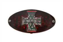Load image into Gallery viewer, Oval Tail Lamp with Maltese Inset Red