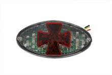 Load image into Gallery viewer, Oval Tail Lamp with Maltese Inset Clear Lens with Red Cross