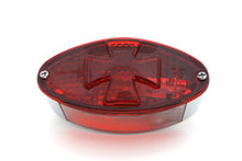 Load image into Gallery viewer, Oval Tail Lamp with Maltese Inset Red Lens with Red Cross