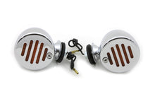 Load image into Gallery viewer, Chrome Shielded Bullet Marker Lamp Set with Amber Lens