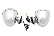 Load image into Gallery viewer, Chrome Shielded Bullet Marker Lamp Set with Amber Lens