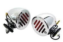 Load image into Gallery viewer, Chrome Shielded Bullet Marker Lamp Set with Red lens