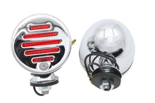 Load image into Gallery viewer, Chrome Shielded Bullet Marker Lamp Set with Red lens