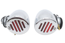 Load image into Gallery viewer, Chrome Shielded Bullet Marker Lamp Set with Red lens