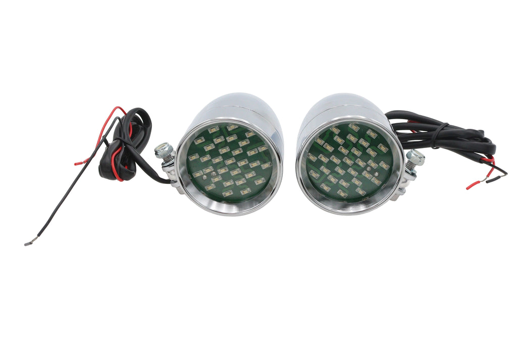 Chrome Bullet Marker Lamp Set with Amber LEDs