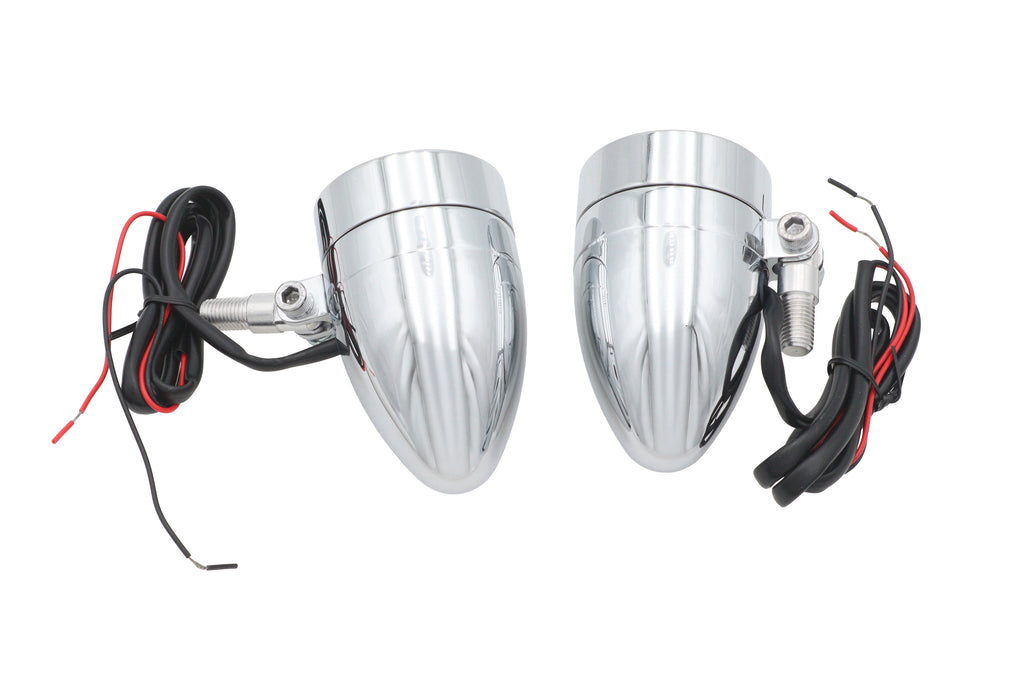 Chrome Bullet Marker Lamp Set with Amber LEDs