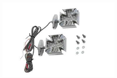 Chrome Turn Signal Set Maltese Red LED