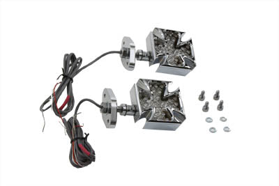 Chrome Turn Signal Set Maltese Red LED
