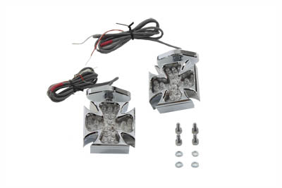 Chrome Turn Signal Set Maltese Red LED