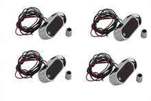 Load image into Gallery viewer, Chrome Mini Marker Lamp Set LED with Red Lens