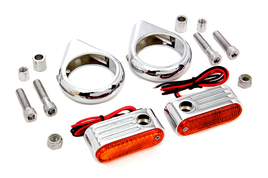Turn Signal Kit Front with 49mm Fork Clamps