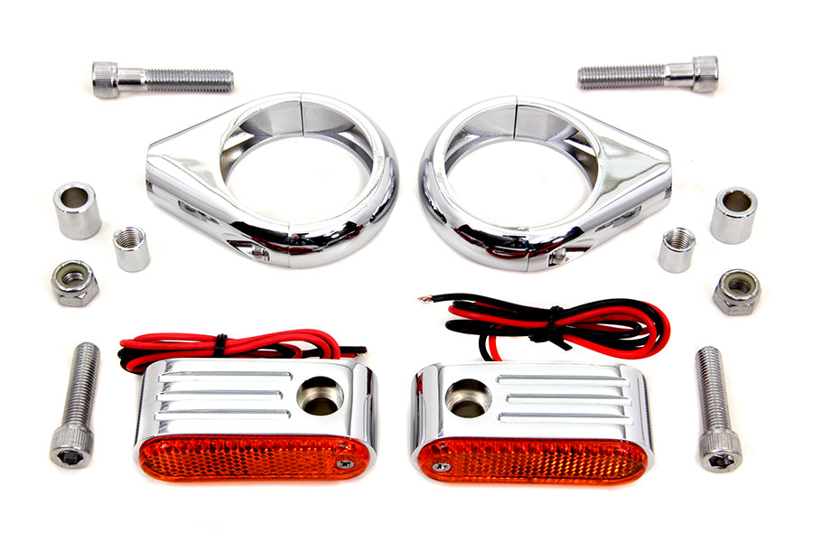 Turn Signal Kit Front with 49mm Fork Clamps