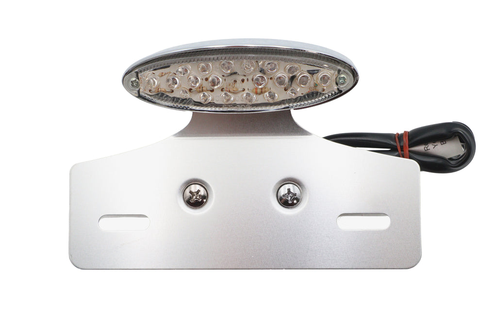 Chrome Mini LED Cateye Tail Lamp Clear Lens