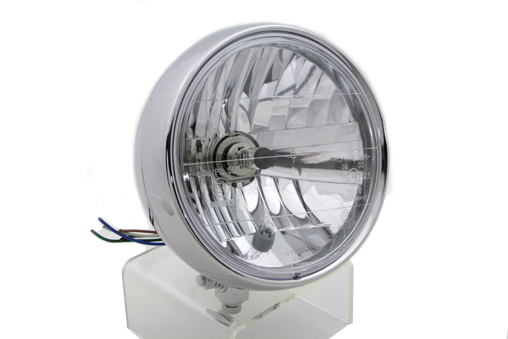 6 inch Round Headlamp Steel Chrome
