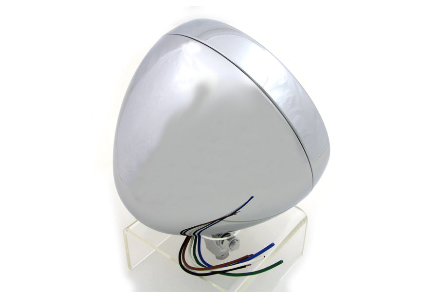 6 inch Round Headlamp Steel Chrome