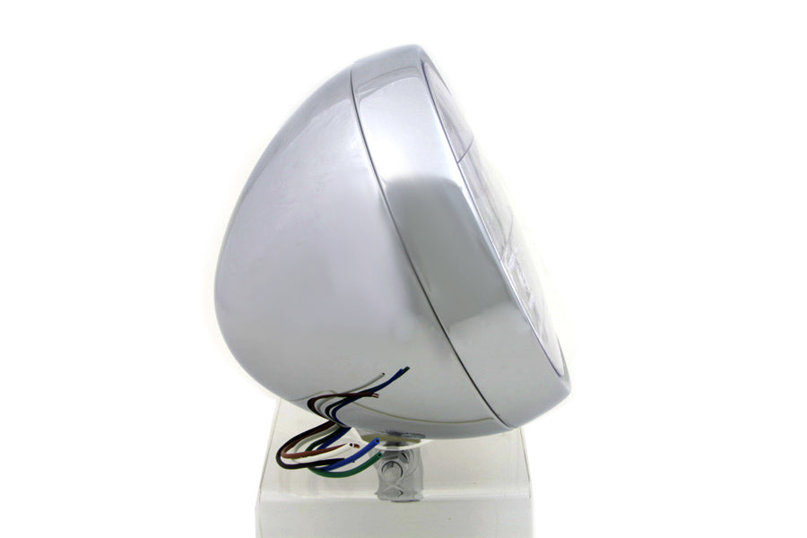 6 inch Round Headlamp Steel Chrome