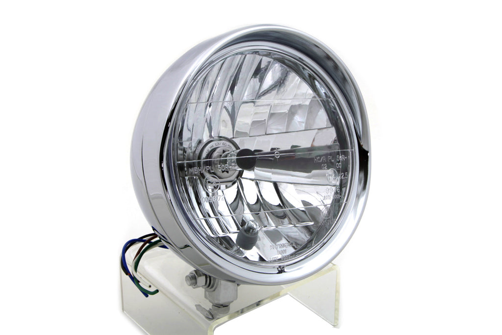 6-1/2 inch Round Headlamp Steel Chrome