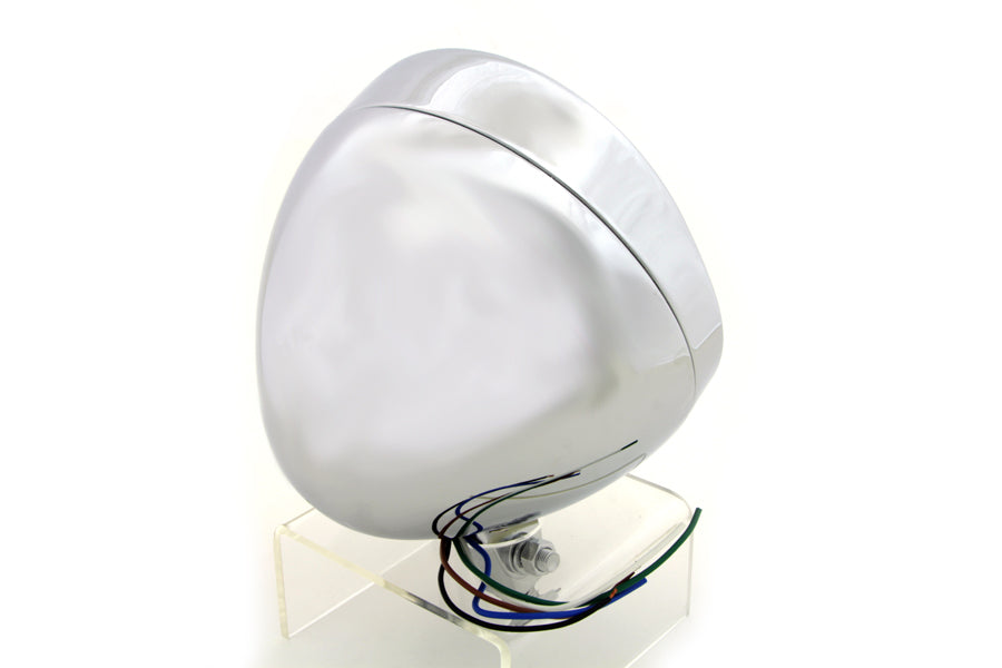 6-1/2 inch Round Headlamp Steel Chrome