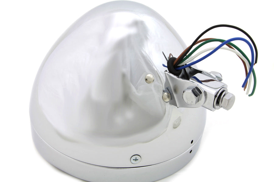 6-1/2 inch Round Headlamp Steel Chrome